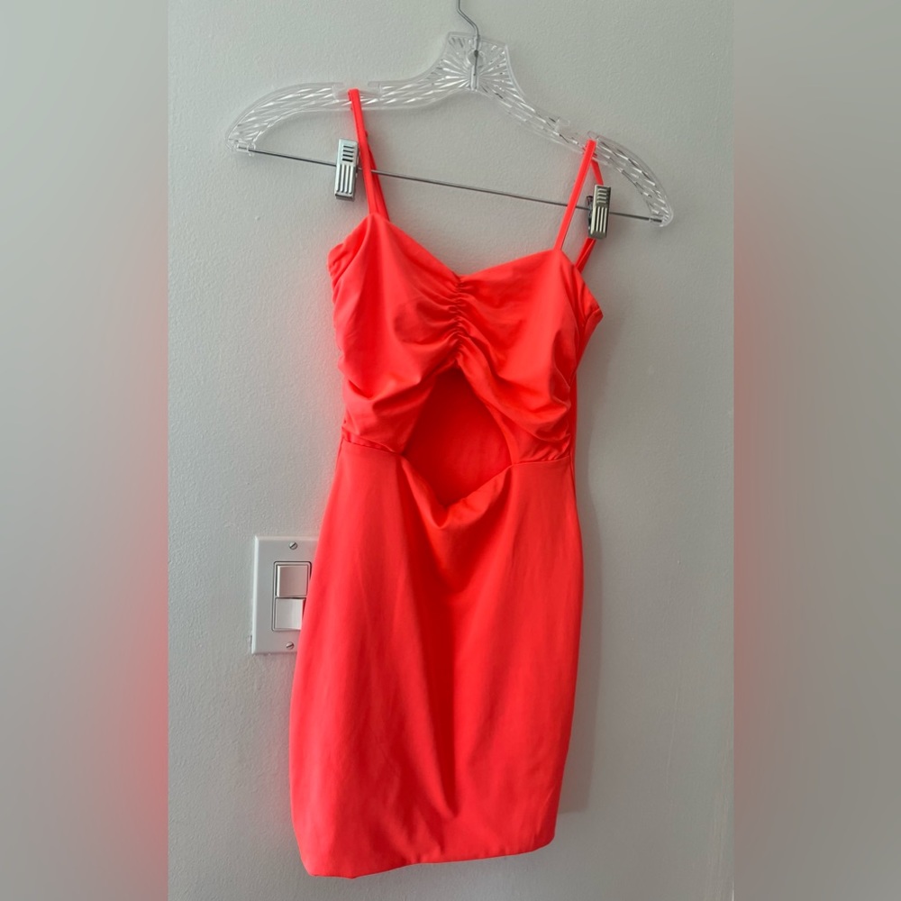 Girls Bright Coral/Red Dress sz Large (12-13yrs) Katie J Brand.